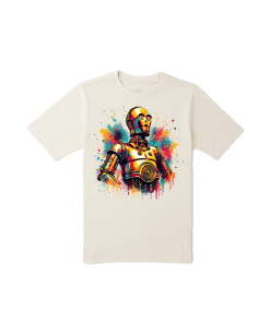 Boys C-3PO white t-shirt with image of C-3PO.