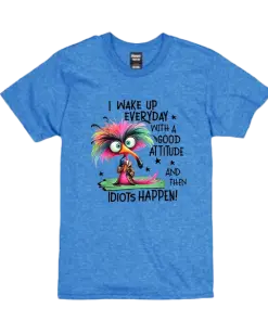 Funny bird in a too large overcoat. He has a long nose and very frizzy colored hair and large eyes.